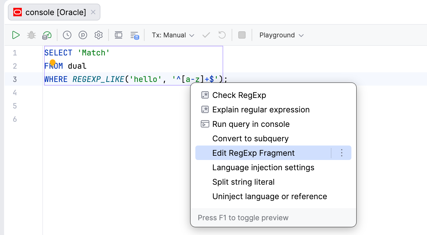 [Oracle] RegExp in REGEXP_LIKE