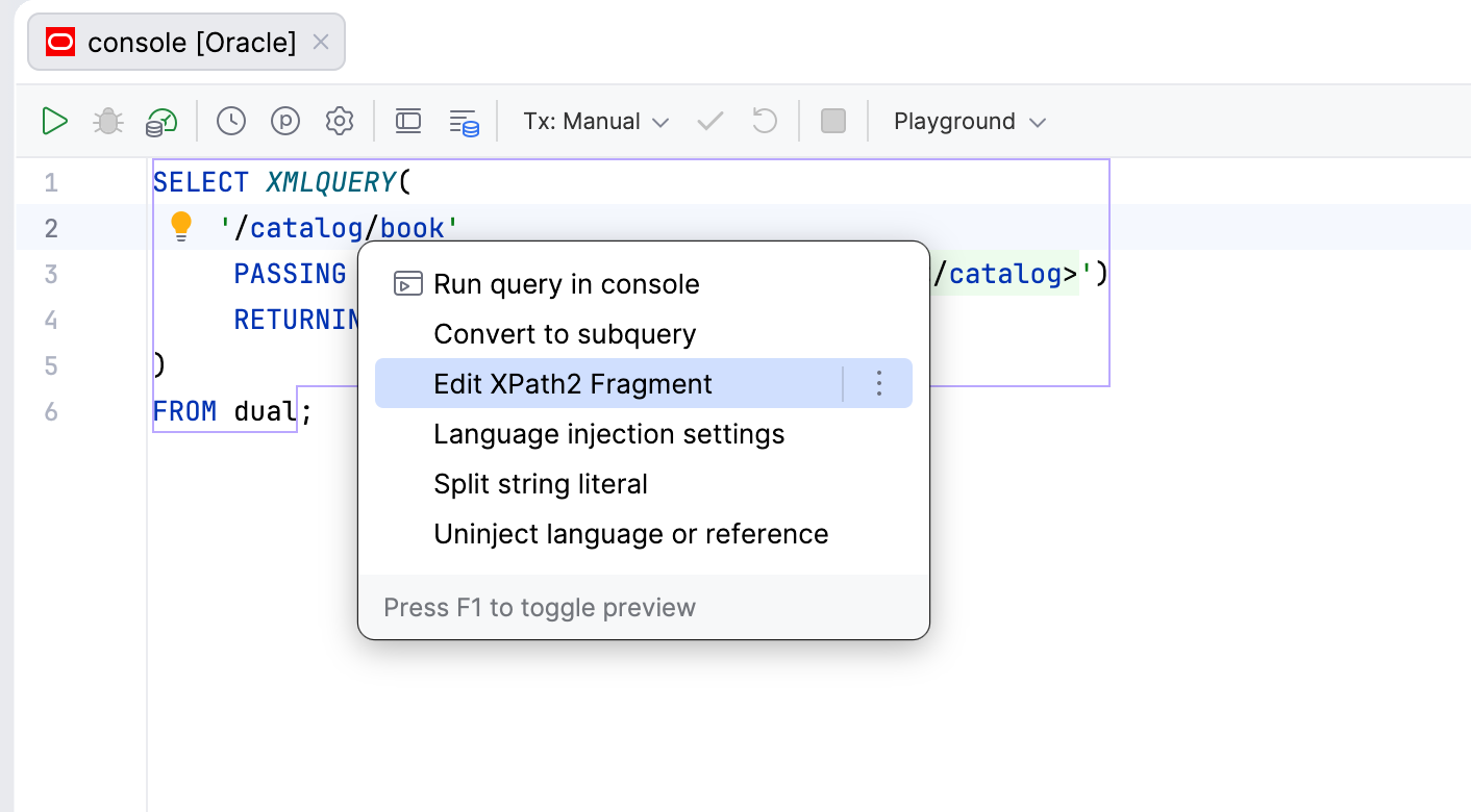 [Oracle] XPath in XMLQUERY