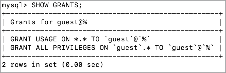 SHOW GRANTS 查询 SHOW GRANTS 查询