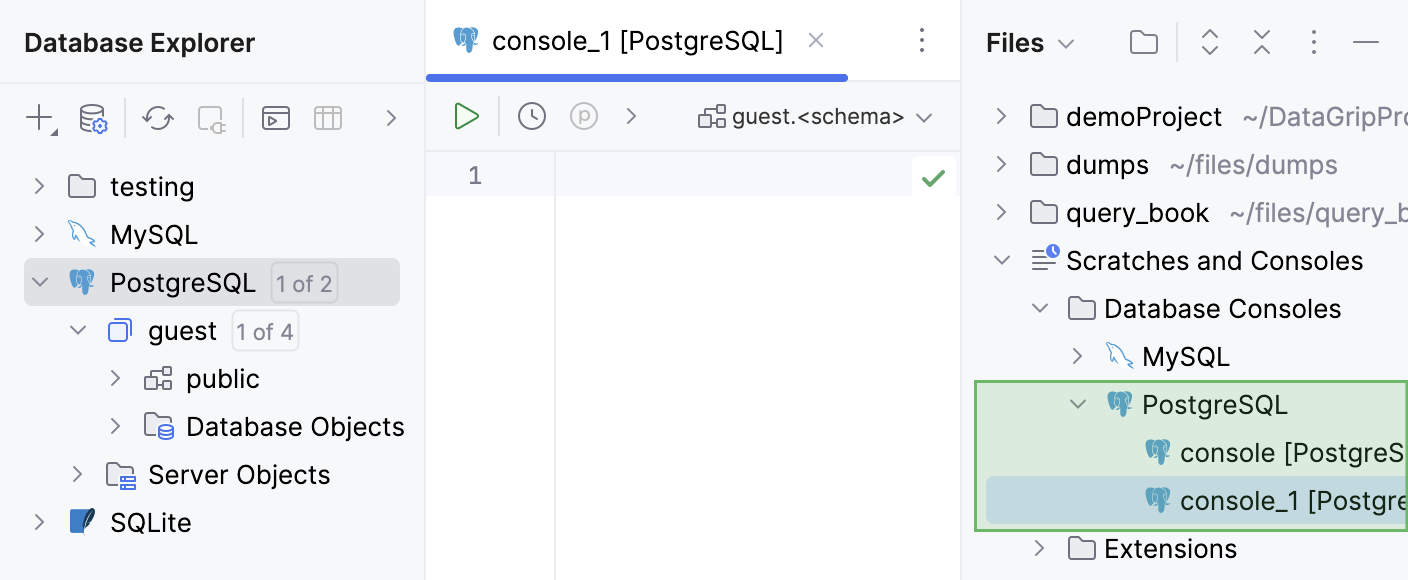 Create a new query console Create a new query console
