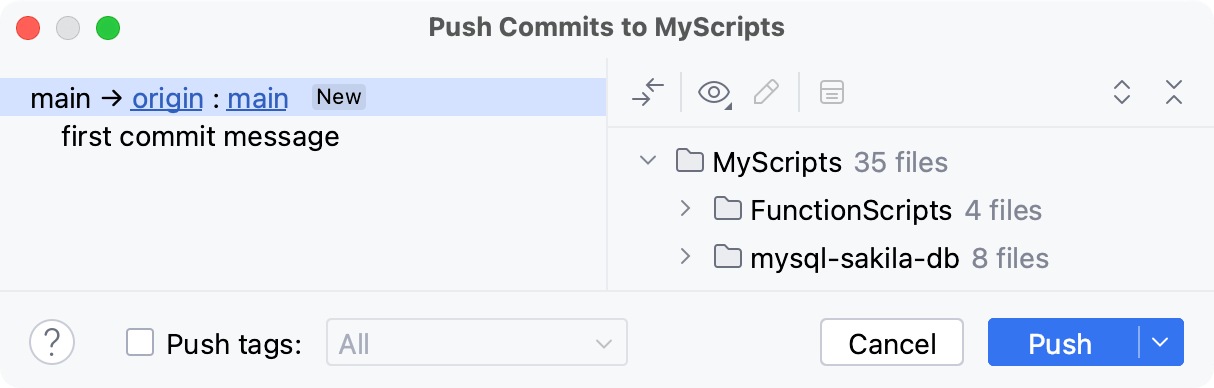 Push local changes Push local changes