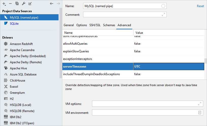Set the serverTimezone parameter Set the serverTimezone parameter