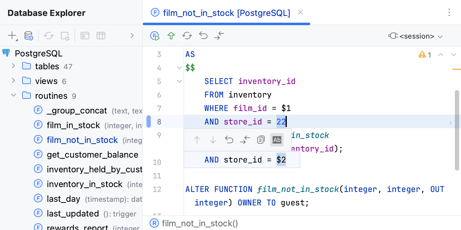 Changes in the source code Changes in the source code