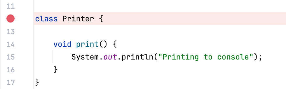 A breakpoint set on a default constructor A breakpoint set on a default constructor
