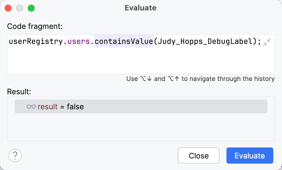 Using a labeled object in comparison (Evaluate dialog) Using a labeled object in comparison (Evaluate dialog)