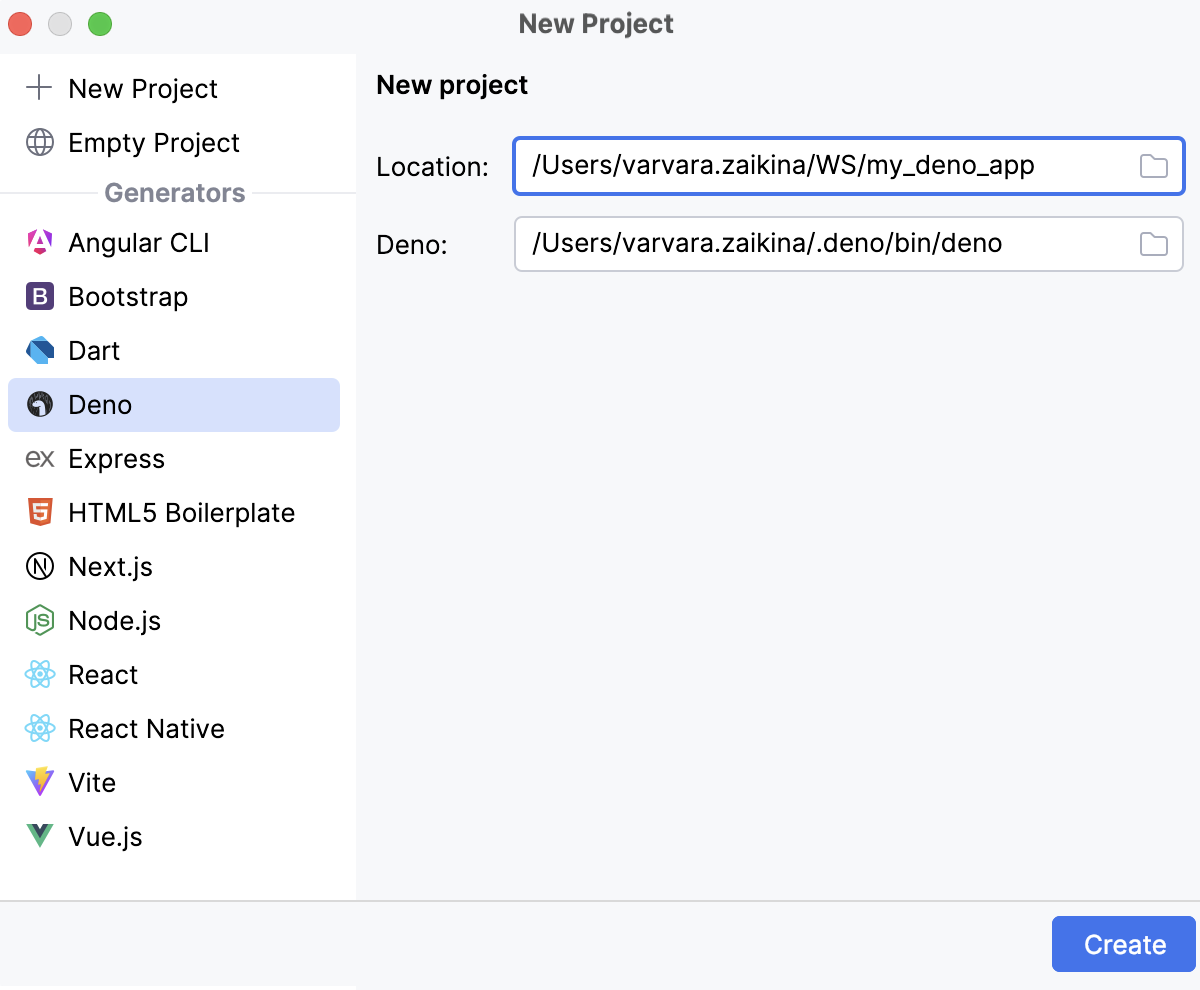 New Project wizard - Deno New Project wizard - Deno