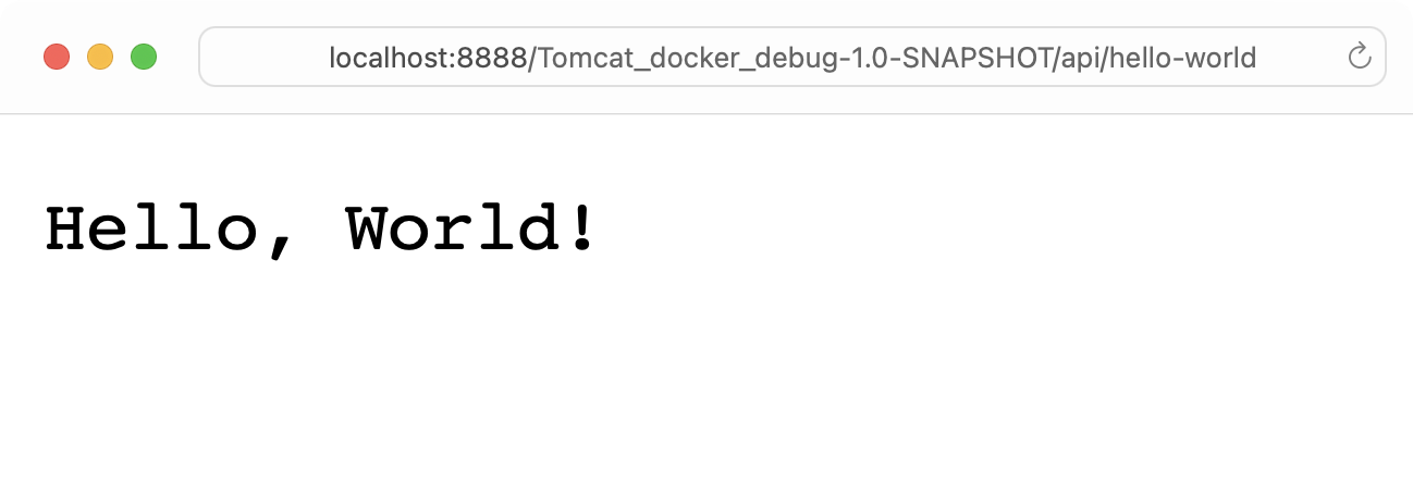 Hello, World! 来自 Java web 应用程序的响应 Hello, World! 来自 Java web 应用程序的响应