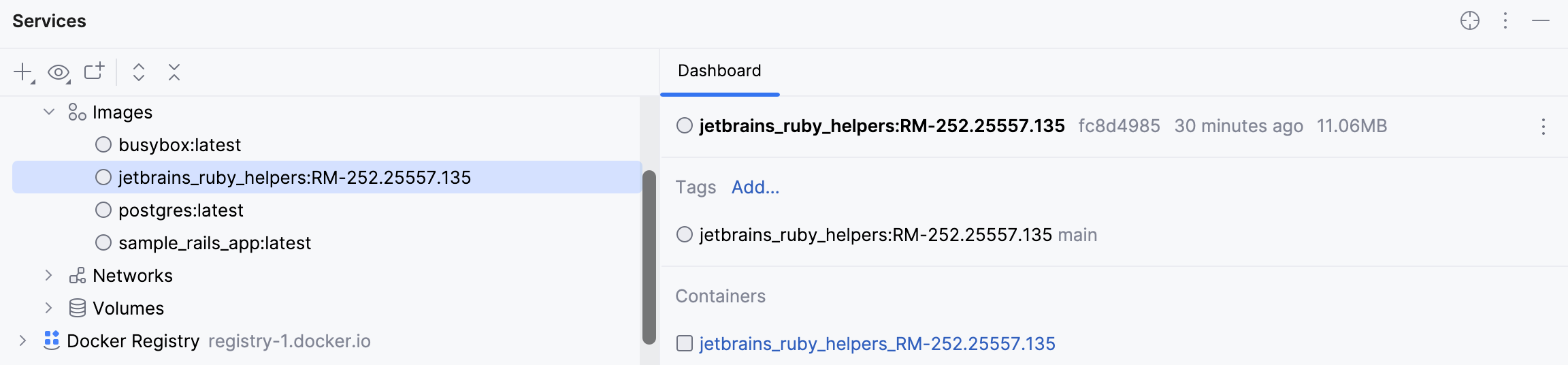 Docker tool window