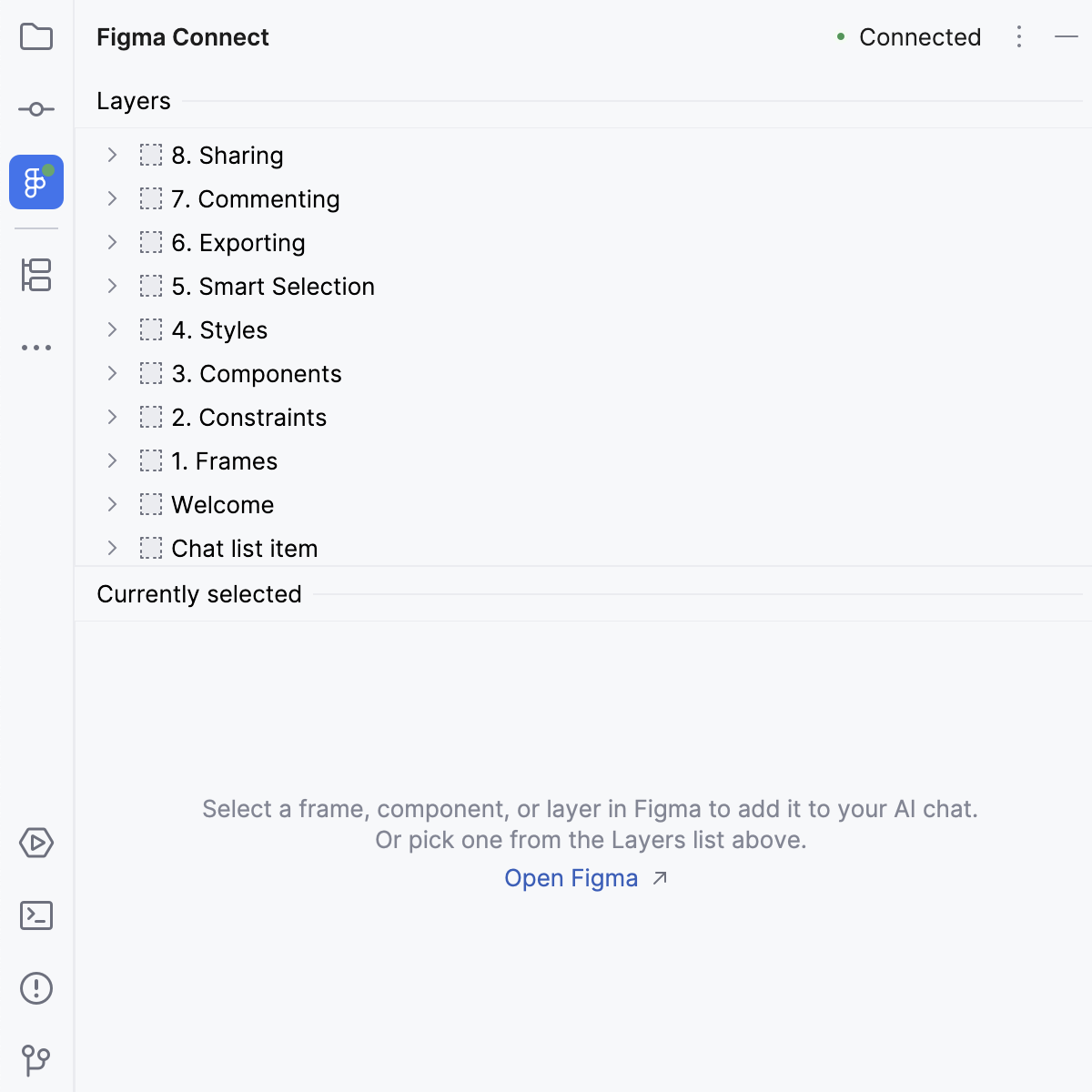 The Figma Connect tool window with the Set Up instructions