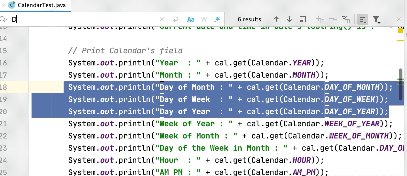 在选区中查找