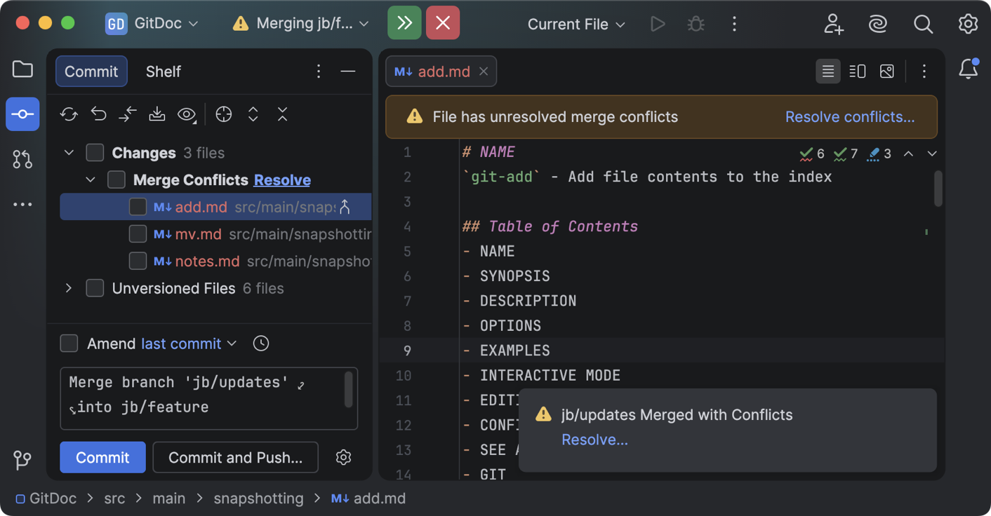 Resolve Git conflicts | IntelliJ IDEA Documentation
