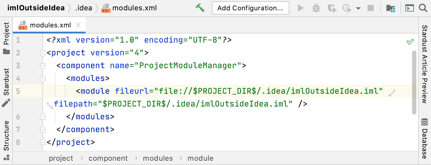 Change the IML file location for existing Go projects Change the IML file location for existing Go projects