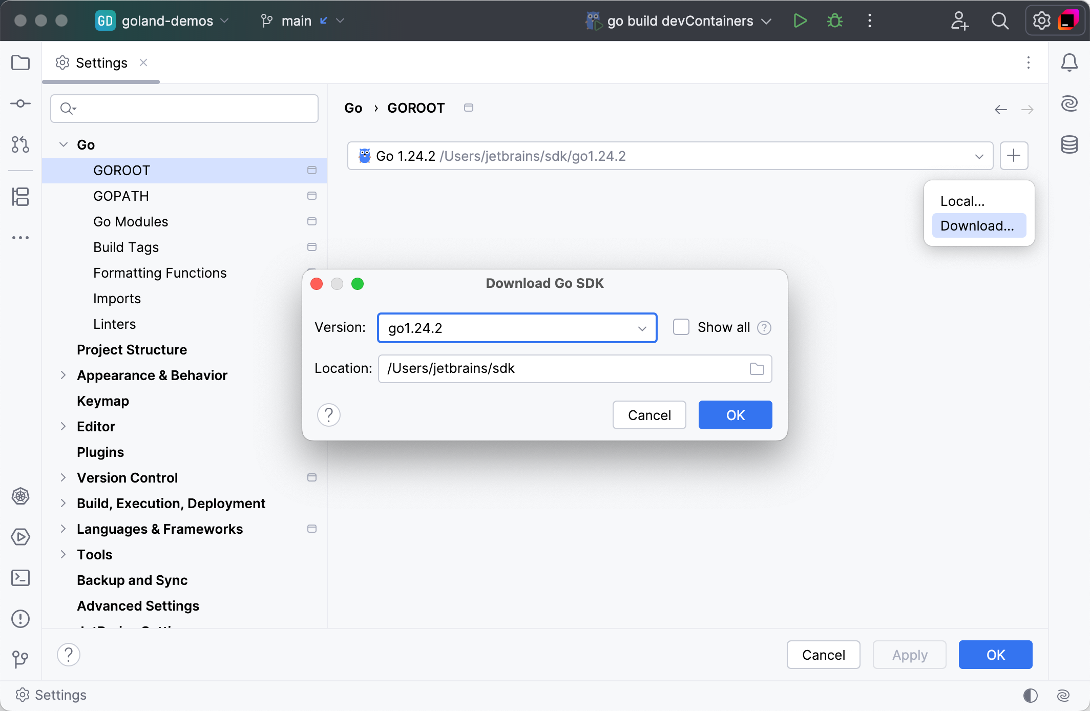 Installing Go SDK