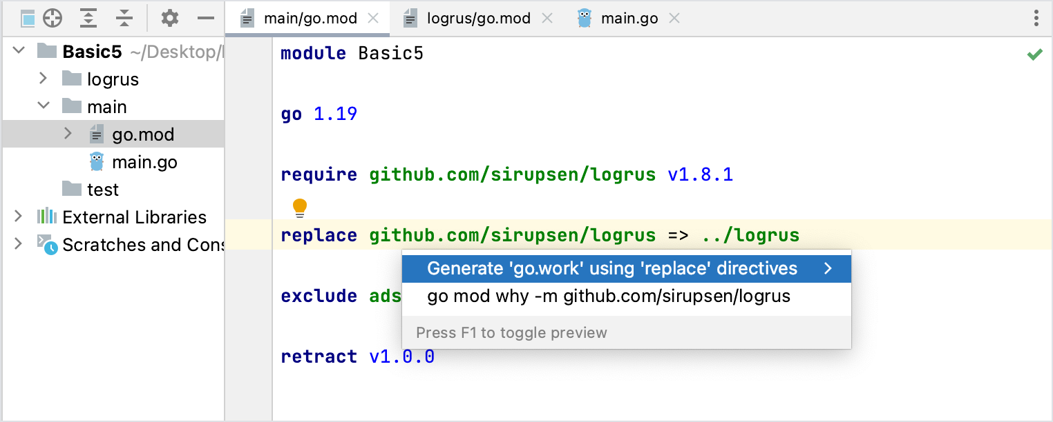 Generate go.work using replace directives Generate go.work using replace directives