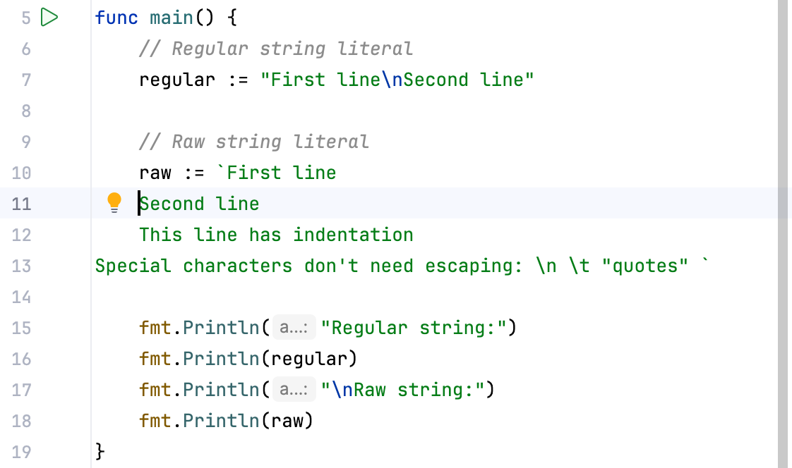 Indent on enter in raw strings is enabled Indent on enter in raw strings is enabled