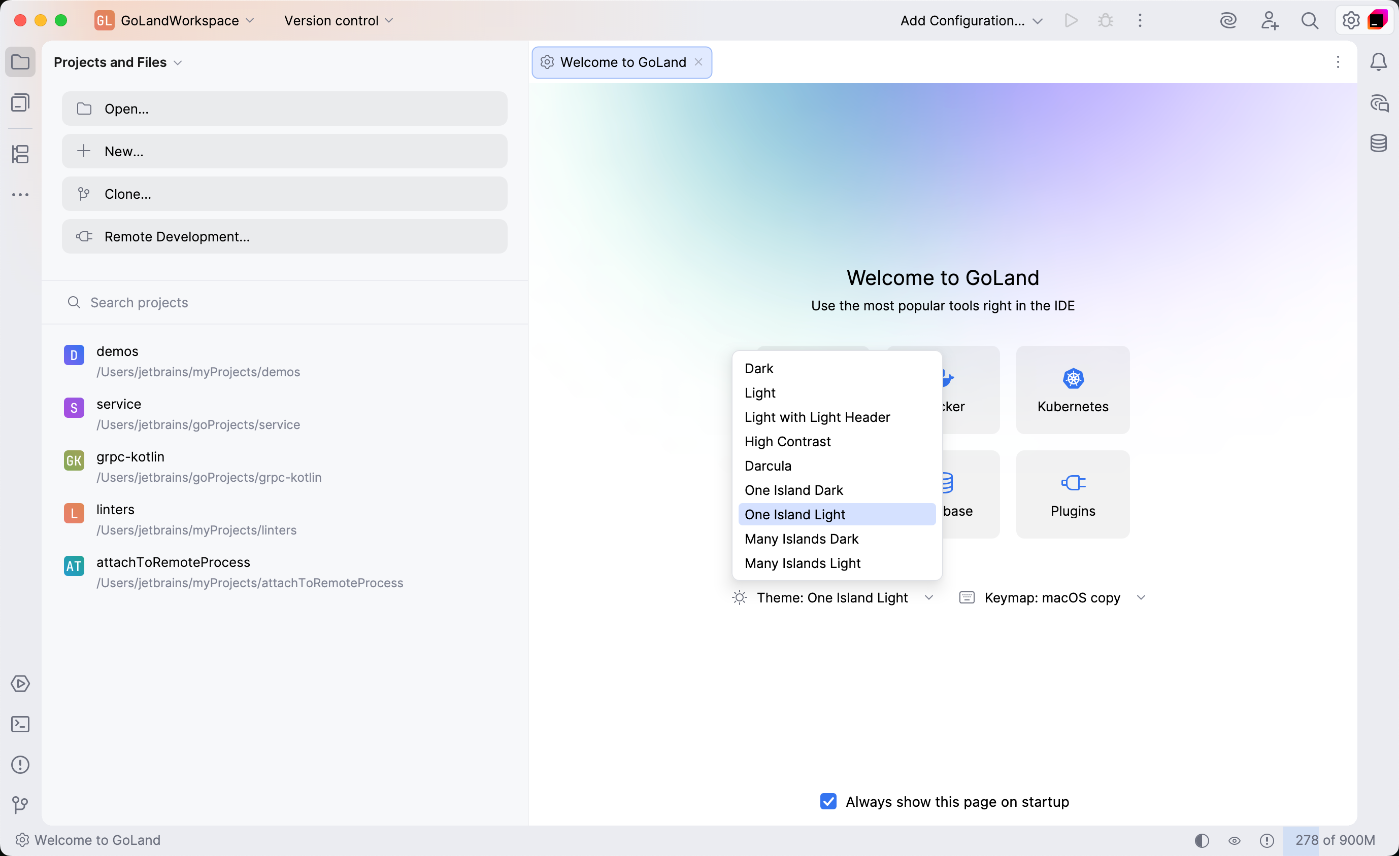 Select the UI theme