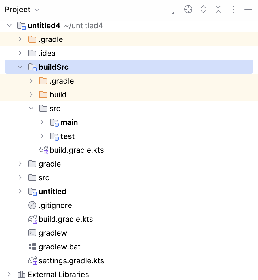 Project tool window: buildSrc module Project tool window: buildSrc module