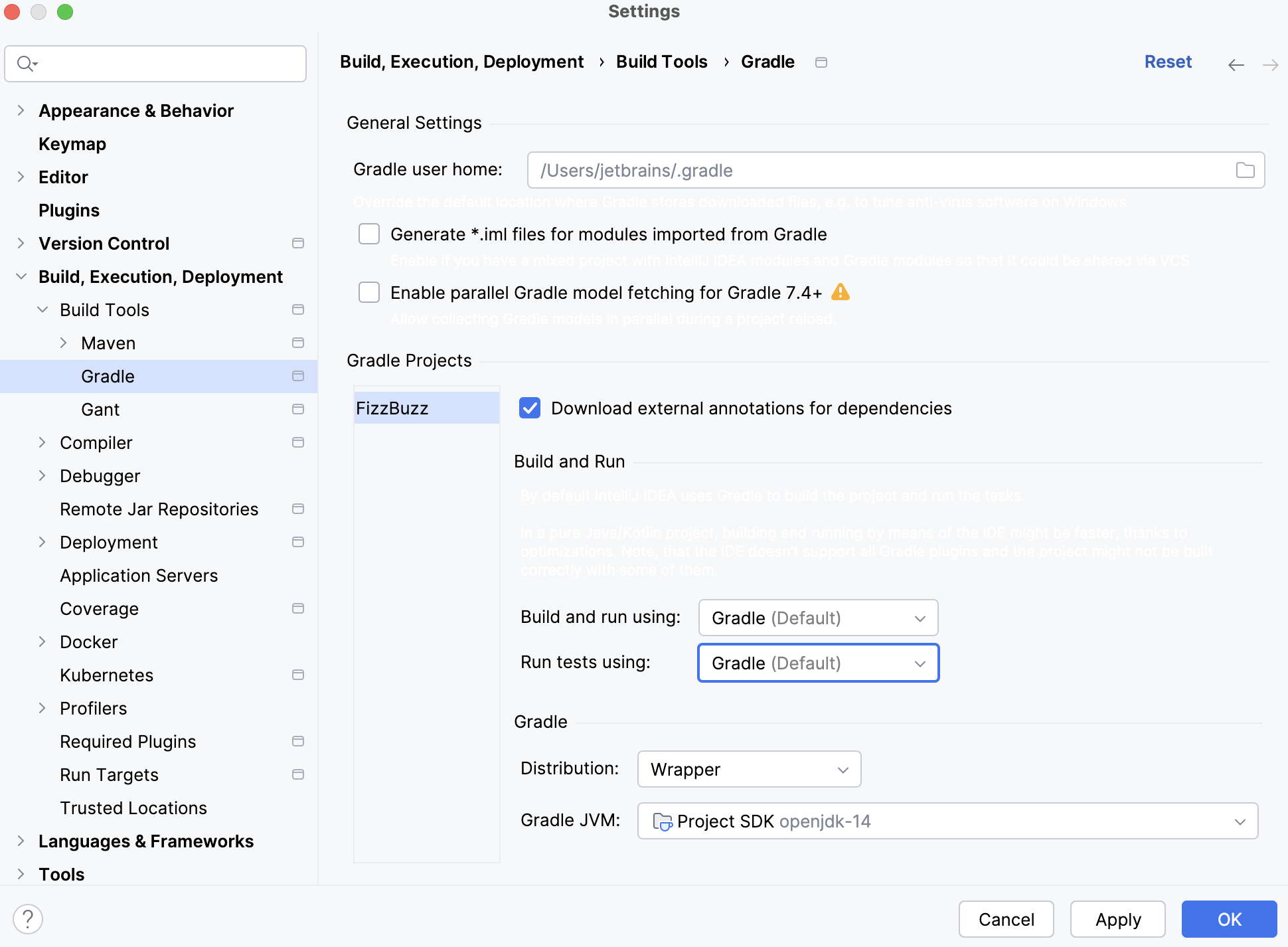 Gradle settings Gradle settings