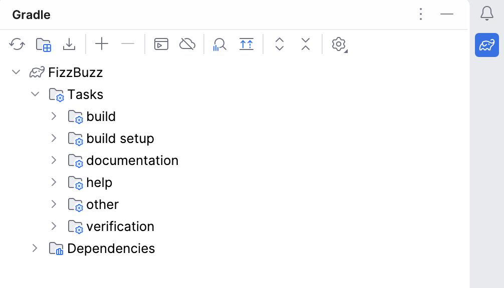 Gradle 工具窗口 Gradle 工具窗口