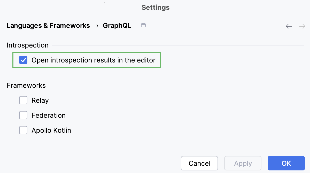 Suppress opening an intorspection wuery in the editor Suppress opening an intorspection wuery in the editor