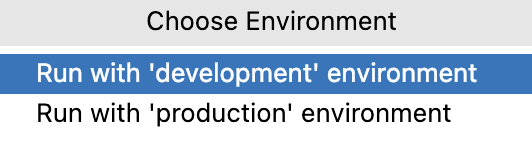 Select HTTP request environment Select HTTP request environment