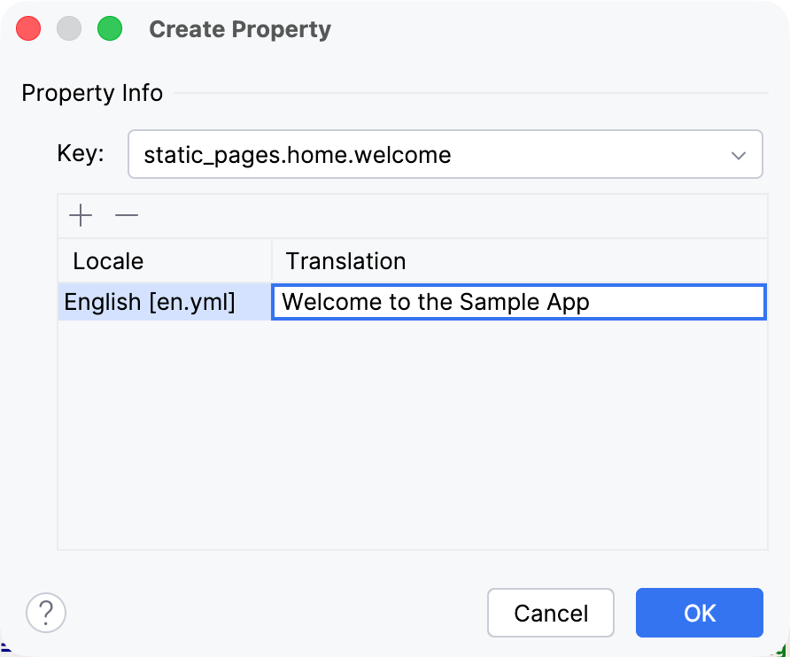 create property dialog
