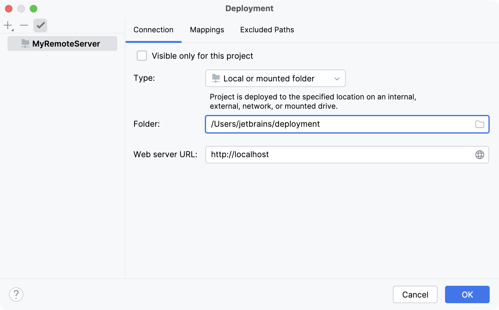 Deployment Connection Tab Deployment Connection Tab