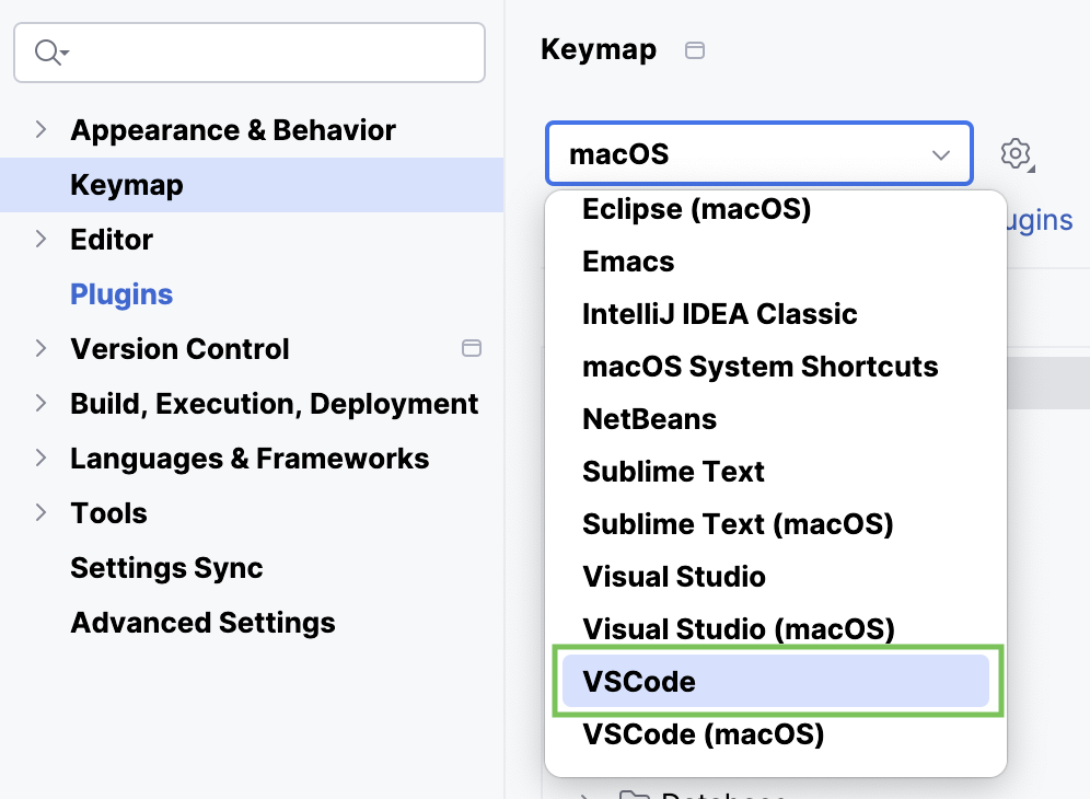 Set the VS Code keymap as default Set the VS Code keymap as default