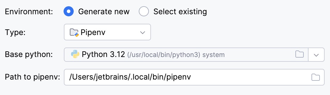 生成新的 pipenv 环境.
