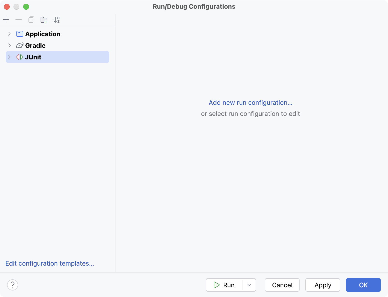 Run/Debug Configurations dialog