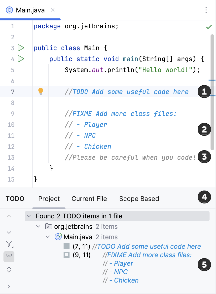 Example of TODO comments Example of TODO comments