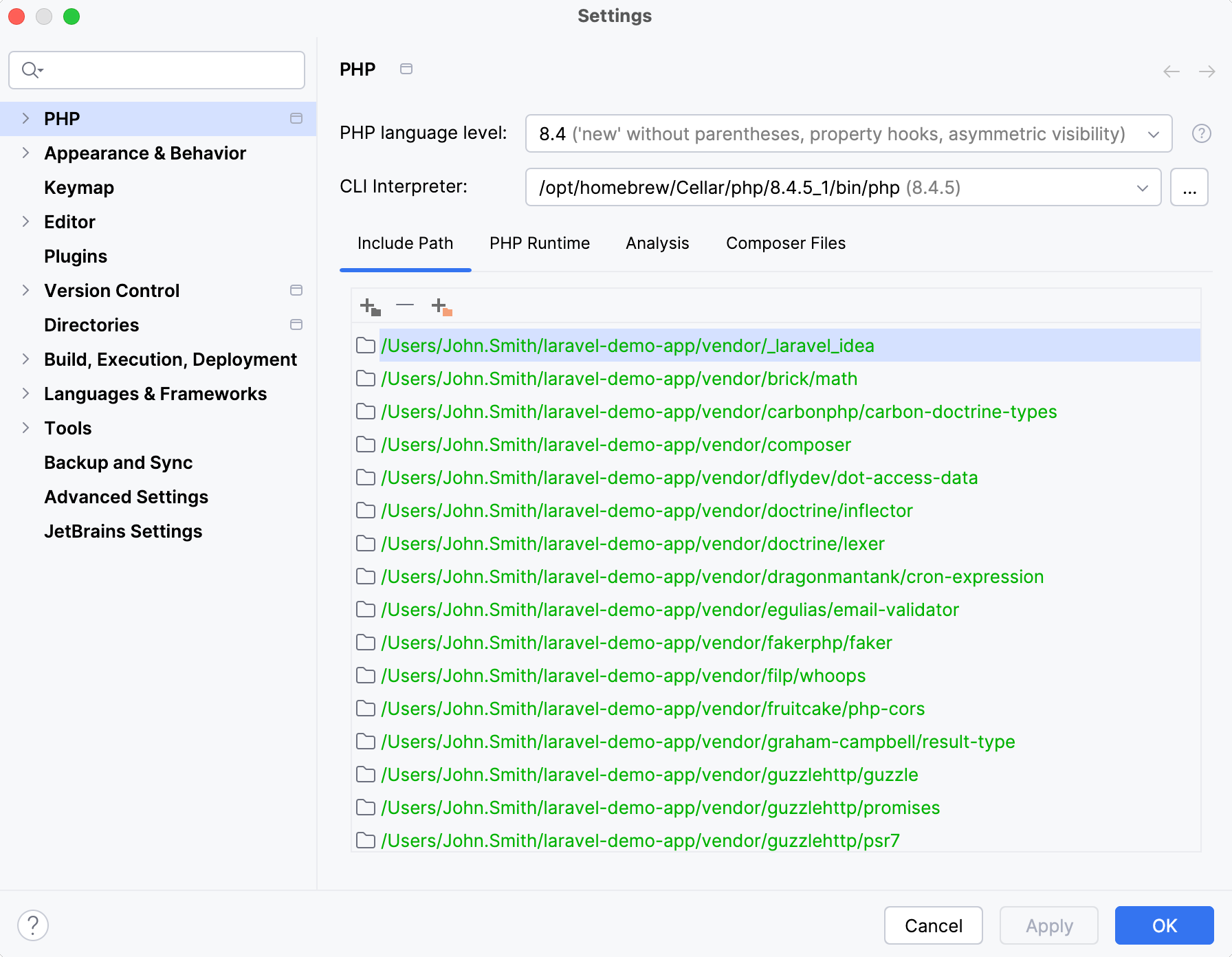 PHP Include Path list