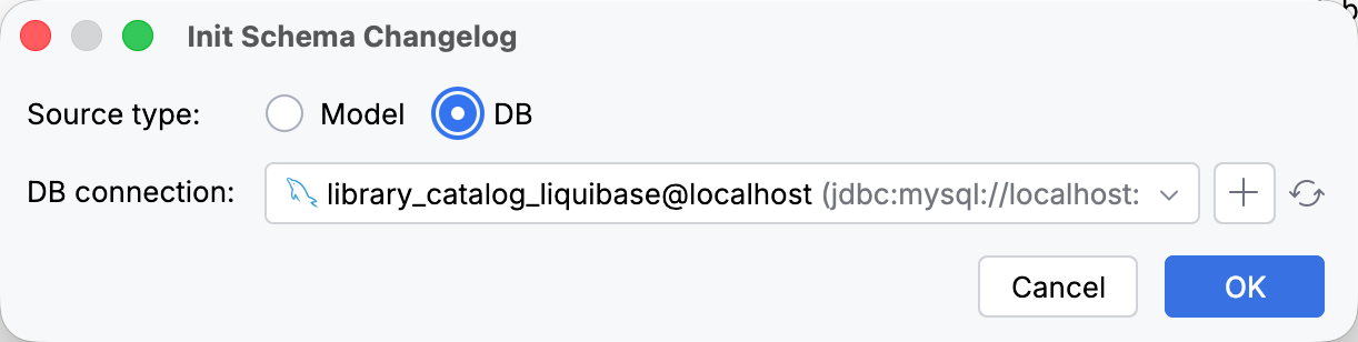 Flyway Init Schema Migration dialog Flyway Init Schema Migration dialog