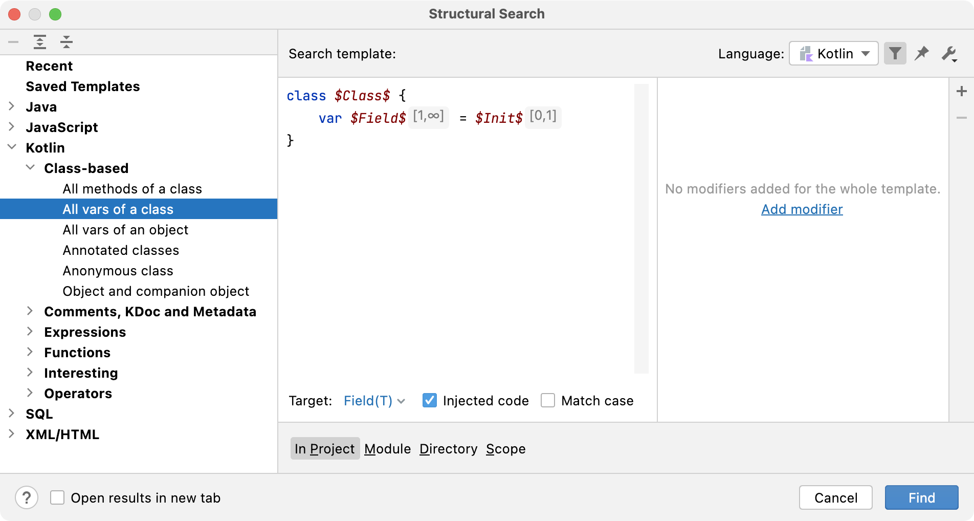 仅搜索 Kotlin 文件 仅搜索 Kotlin 文件