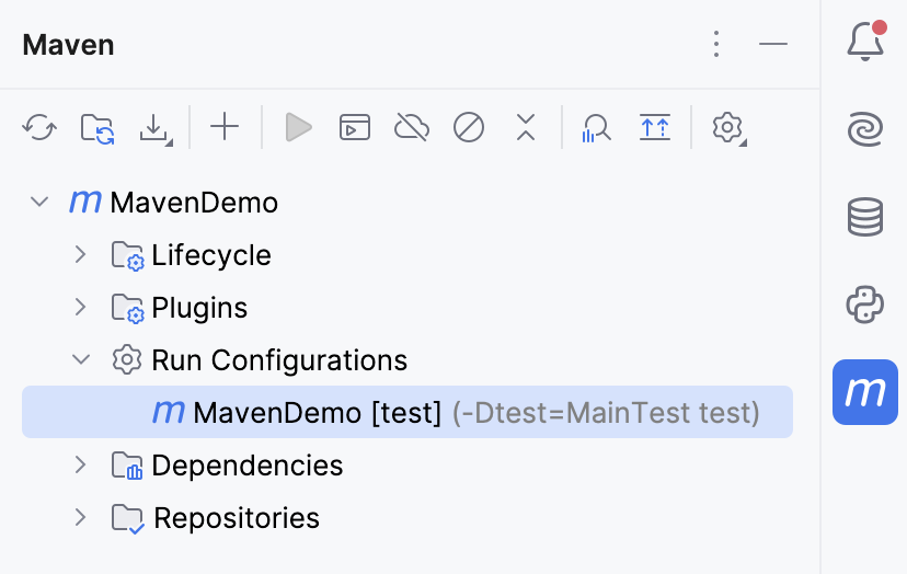 已保存的 Run configuration 已保存的 Run configuration