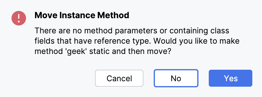 Message on moving an instance method without a type parameter Message on moving an instance method without a type parameter