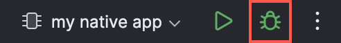 The 'Debug' button on the main toolbar The 'Debug' button on the main toolbar
