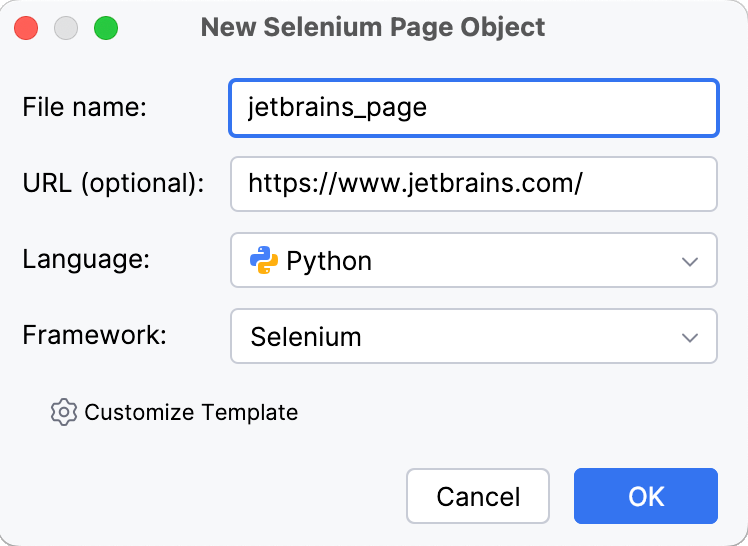 新建 Selenium 页面对象 新建 Selenium 页面对象