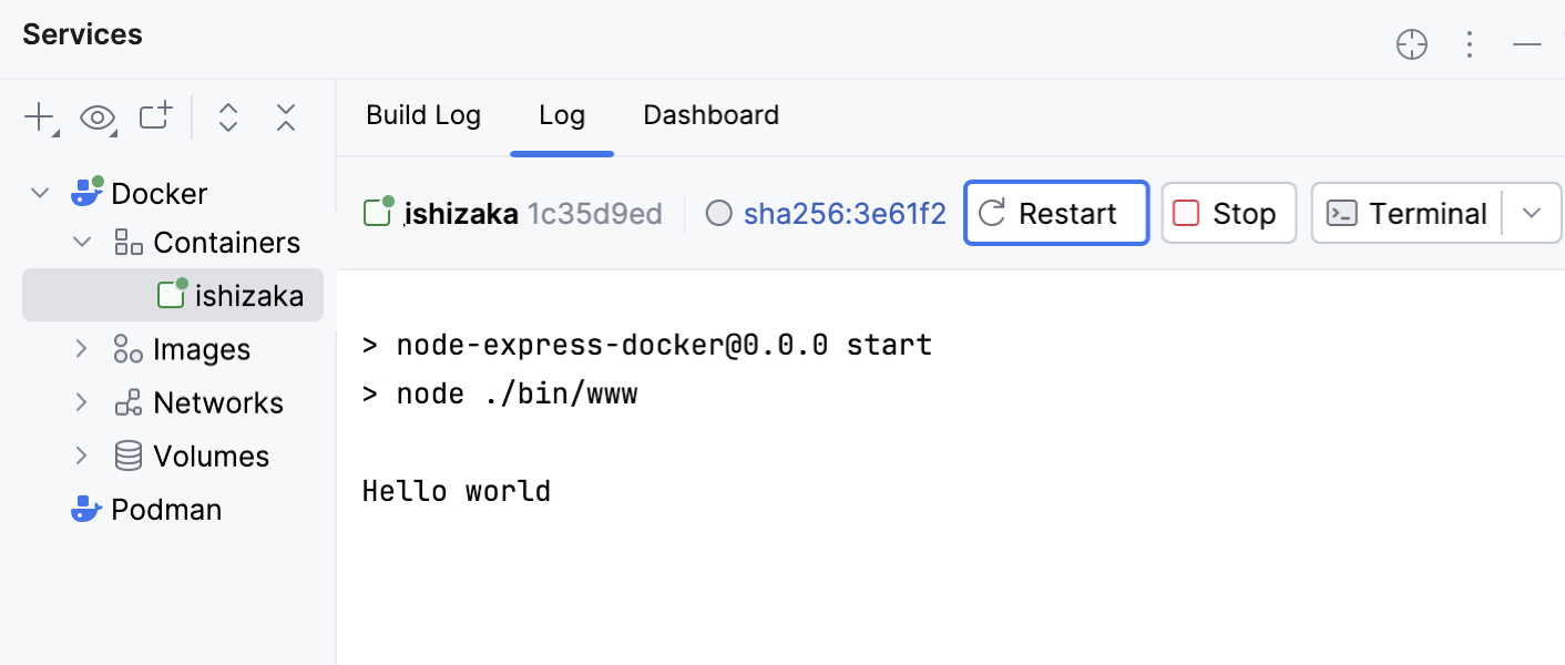 应用程序已部署并在 Docker 容器中运行 应用程序已部署并在 Docker 容器中运行