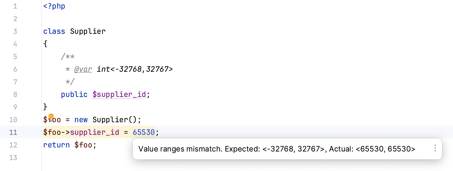 Support for int<min, max> syntax Support for int<min, max> syntax