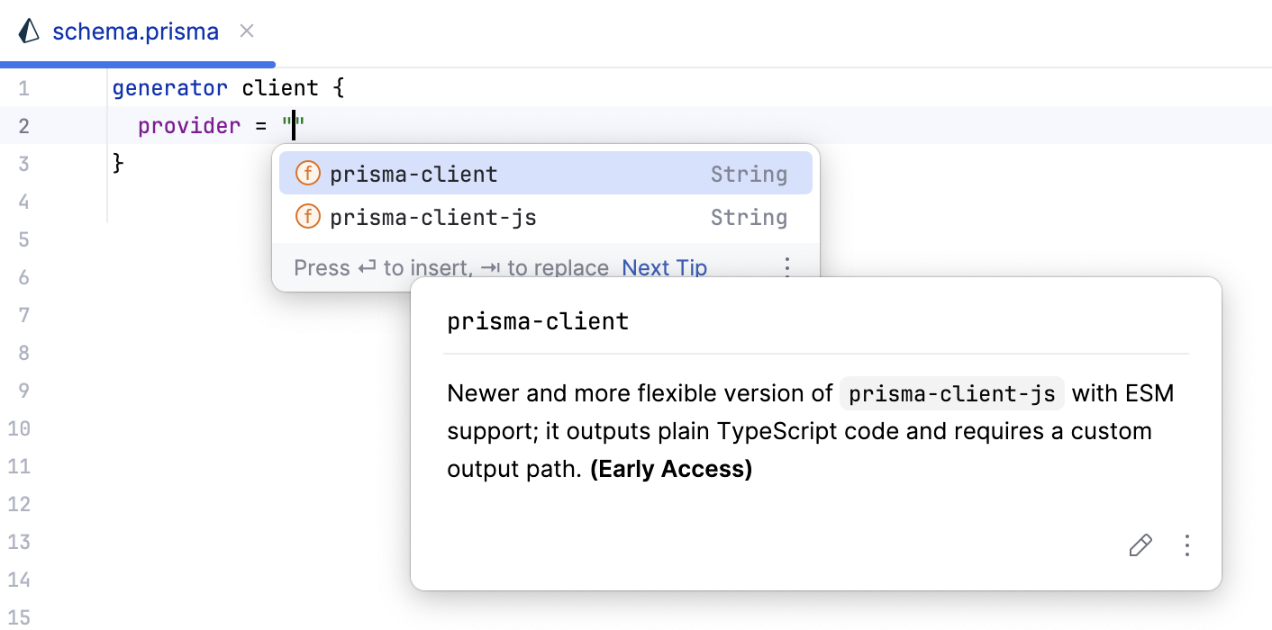 Support for the prisma-client generator Support for the prisma-client generator