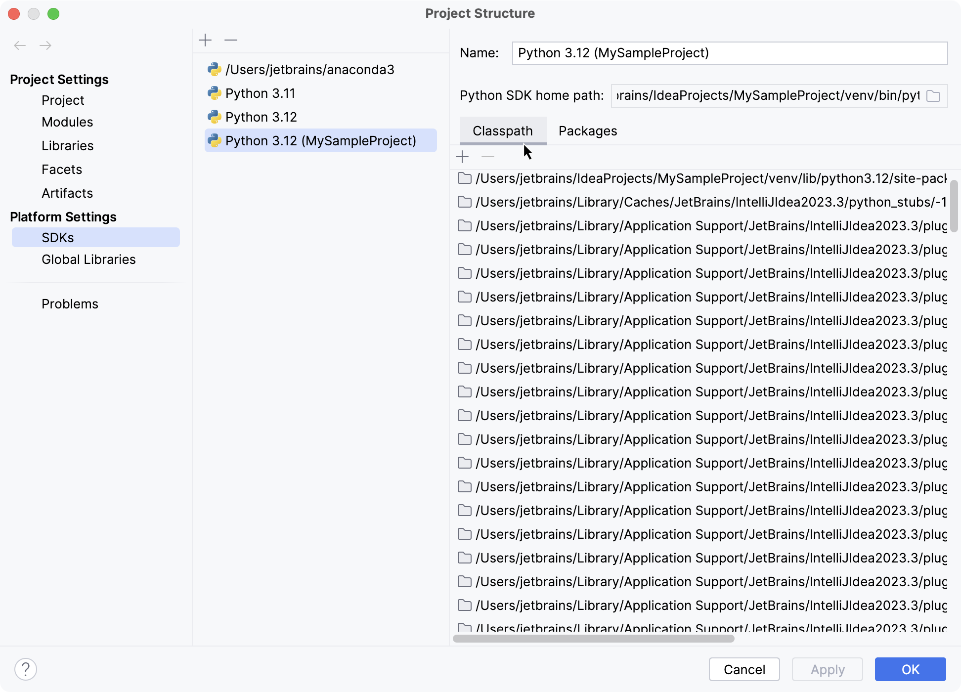 Classpath 选项卡