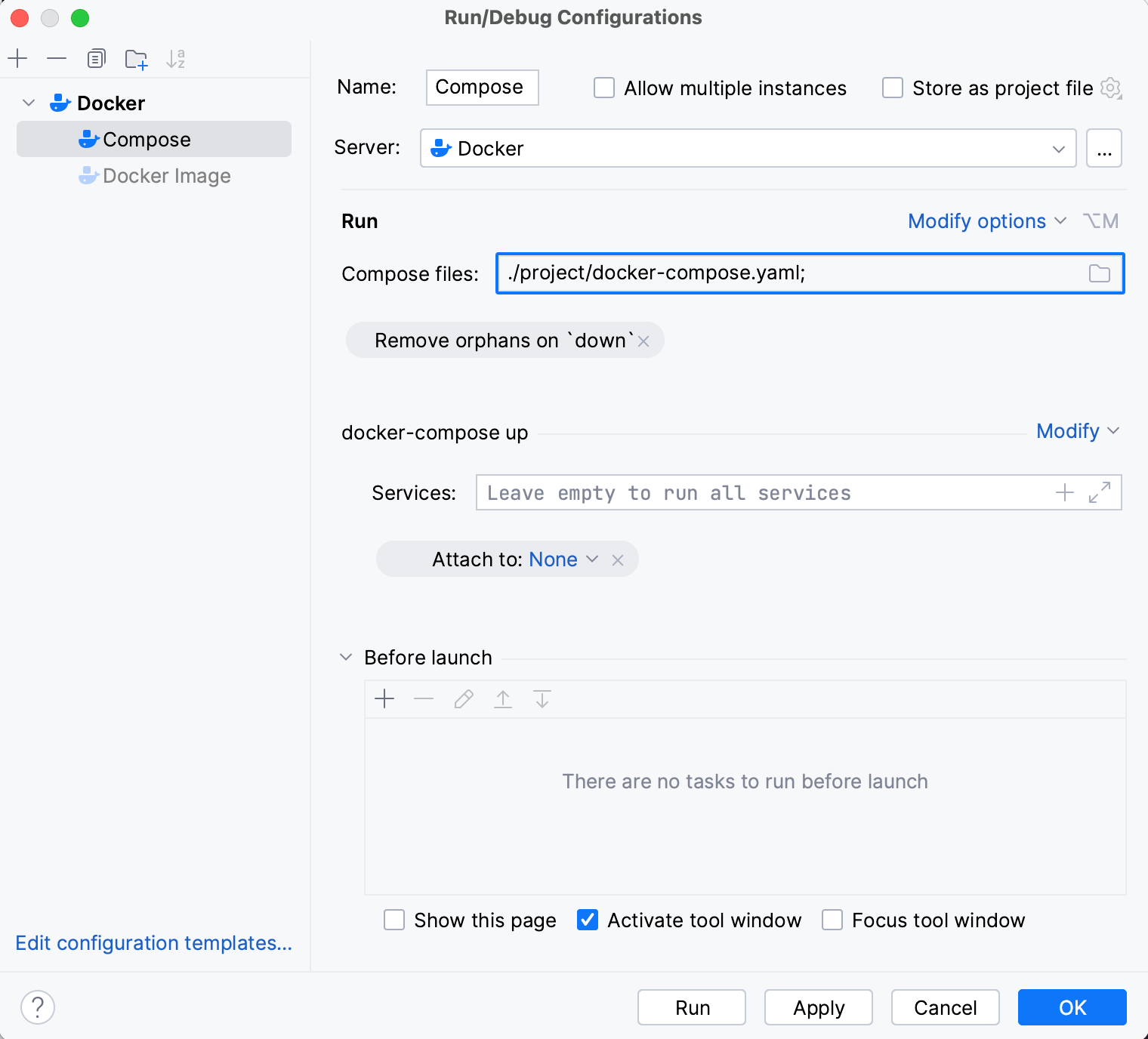The Docker Compose configuration The Docker Compose configuration