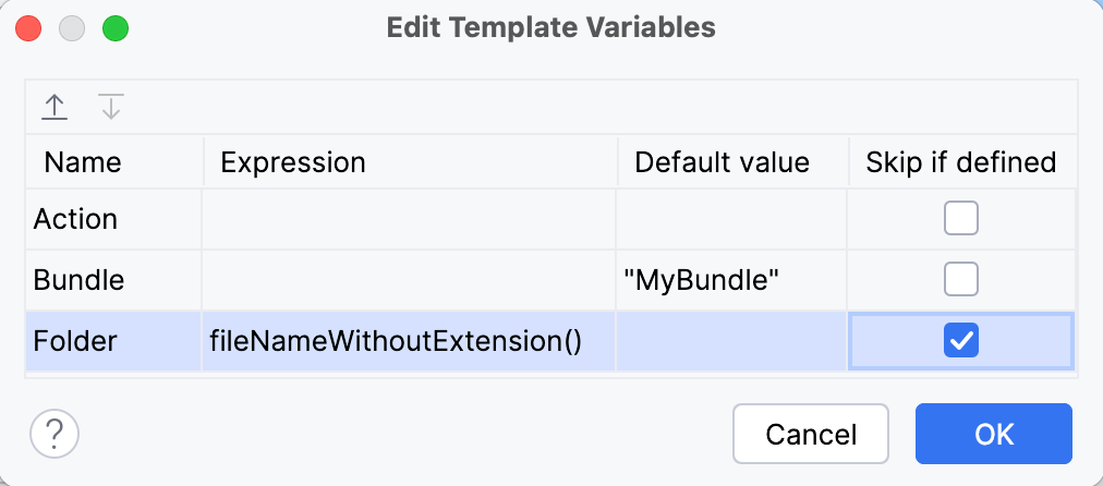 Controller action live template variables Controller action live template variables