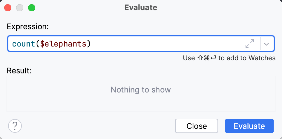 The expression is entered in the Code Fragment field The expression is entered in the Code Fragment field
