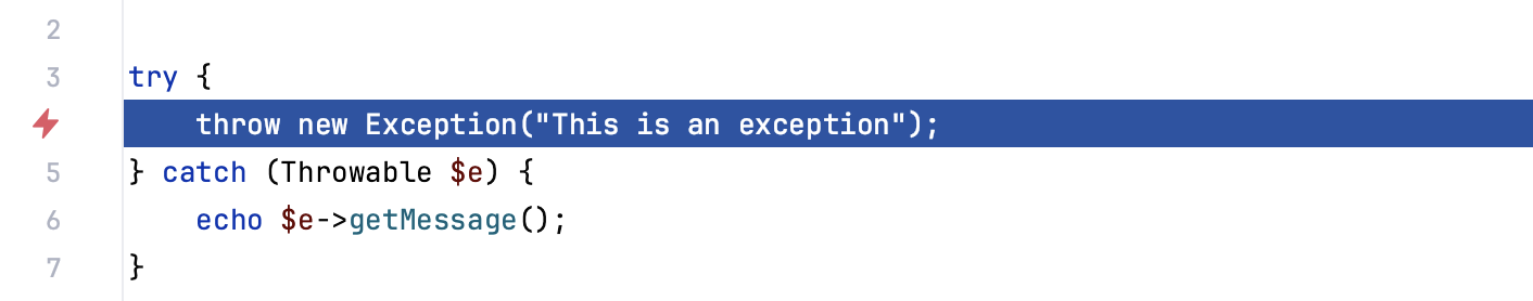 Hitting an exception breakpoint Hitting an exception breakpoint