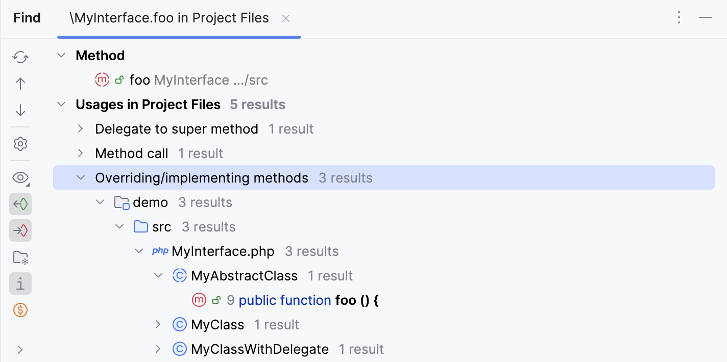 find usages with overridden find usages with overridden