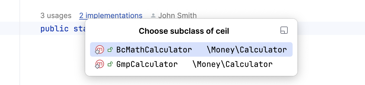 Inlay hints, code vision: jump to an inheritor Inlay hints, code vision: jump to an inheritor