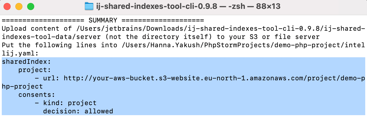 Shared indexes are generated Shared indexes are generated