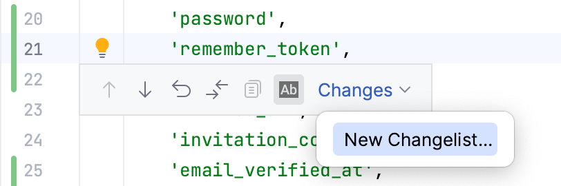 Partial commit changelists Partial commit changelists